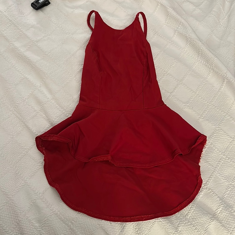 Red open back top